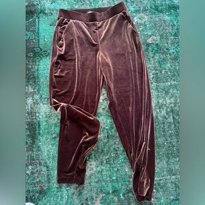 LOFT Velvet pants in Rich Brown